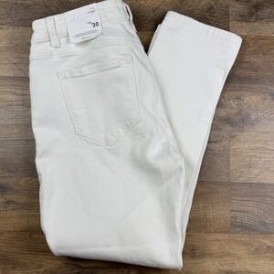 Kancan Womens Estilo Jeans Button Fly Distressed‎ White 13/30